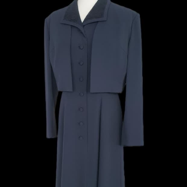 빈티지 네이비 클래식 셋업 원피스