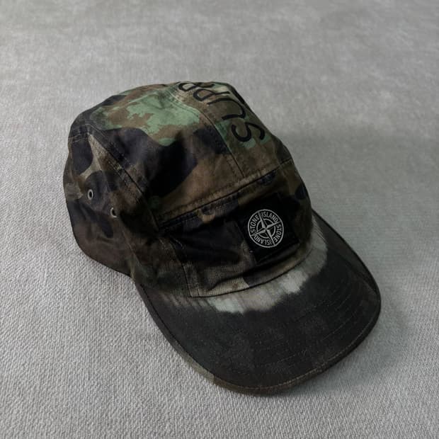 슈프림 X 스톤아일랜드 14FW 카모 캠프캡