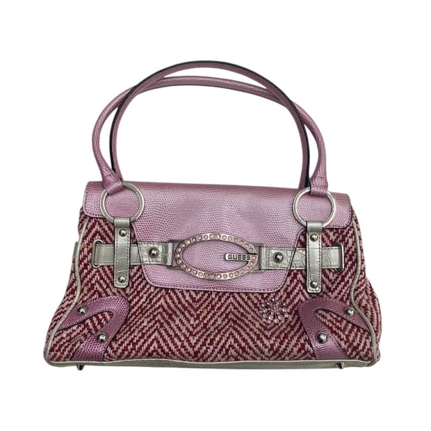 게스 y2k 헤링본 니트 공주가방