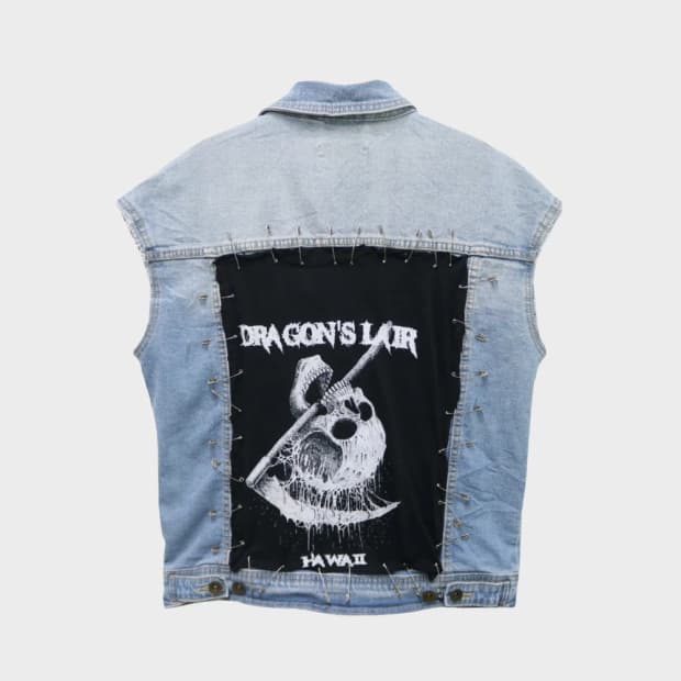 유니크 데님 베스트 62811