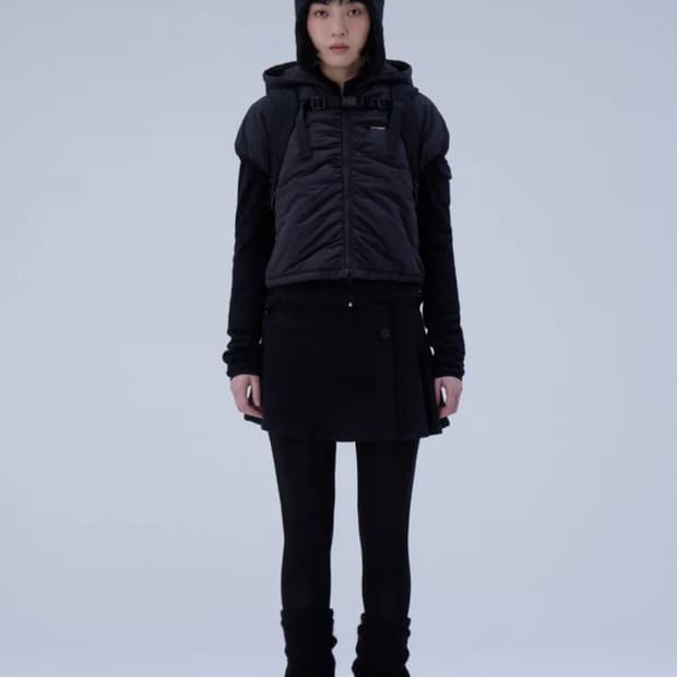 미세키서울 후디 셔링 패딩