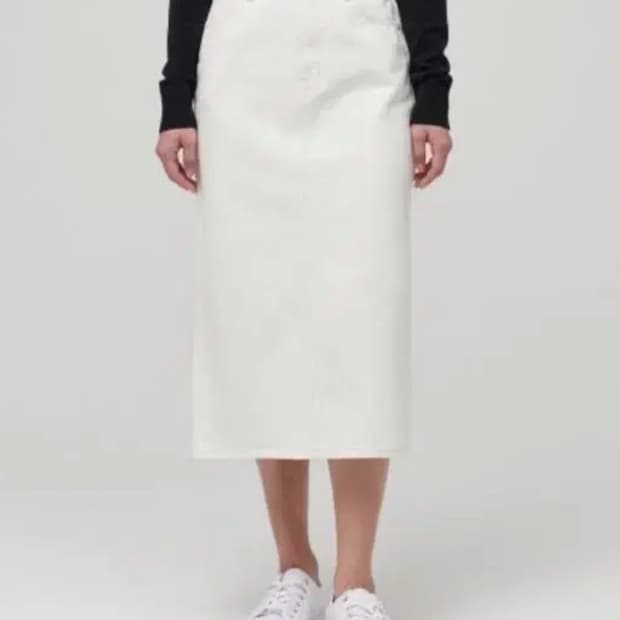 무신사 스탠다드 우먼즈 데님 미디스커트 크림M
