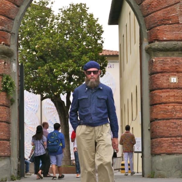 70s Italian army 데님 배틀드레스 자켓