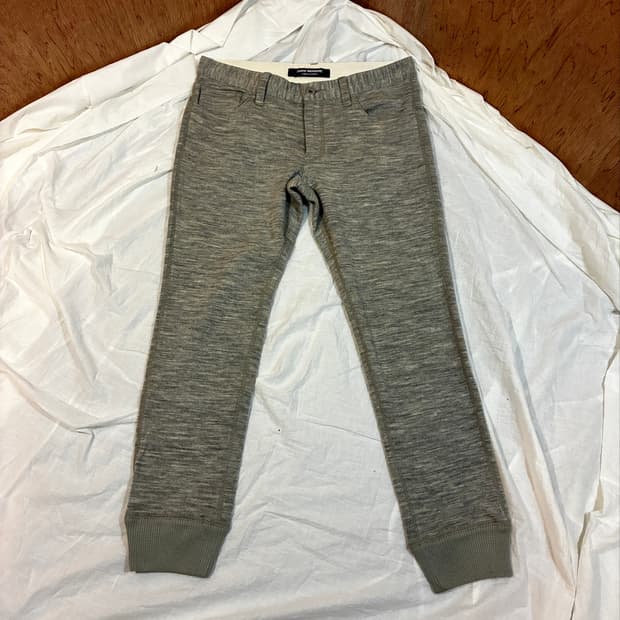 15AW 준야 와타나베 그레이 울 니트 리브 헴 팬츠