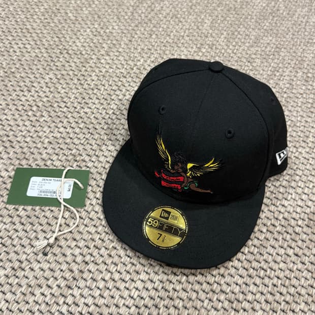 데님 티어스 x 뉴에라 블랙 천사 햇 블랙 738사이즈