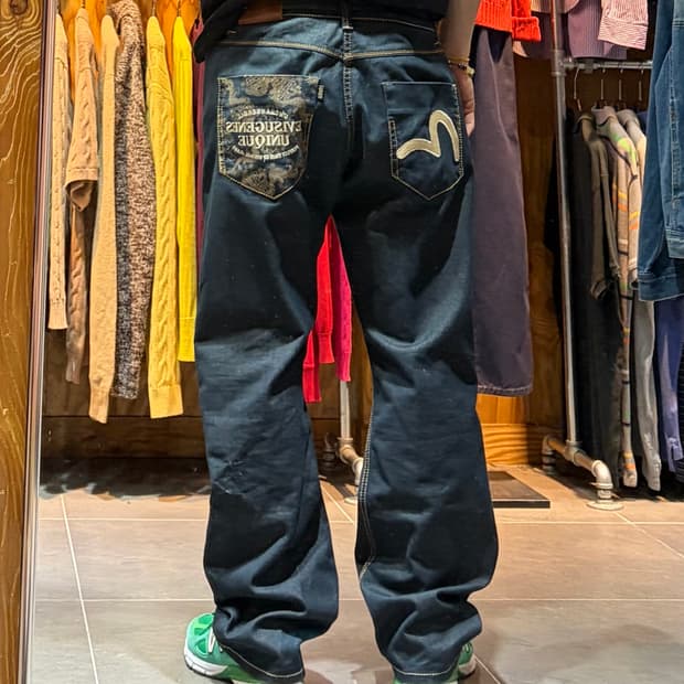 37in EVISU UNIQUE 에비수 골드라인 셀비지 데님팬츠