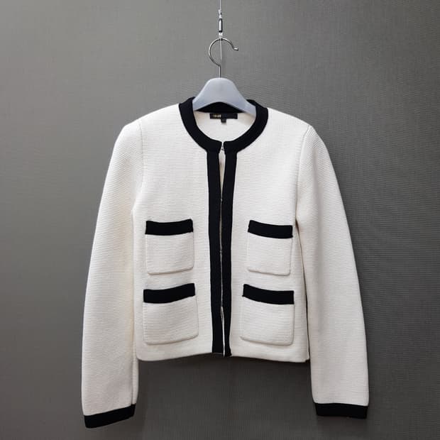 마쥬 Maje 컬러 트리밍 포켓 디자인 가디건 1사이즈