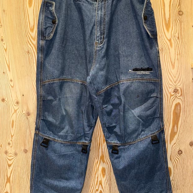 아카데믹스 데님 와이드 팬츠