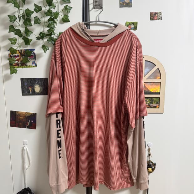 슈프림 24SS 레이어드 후드티 XL 