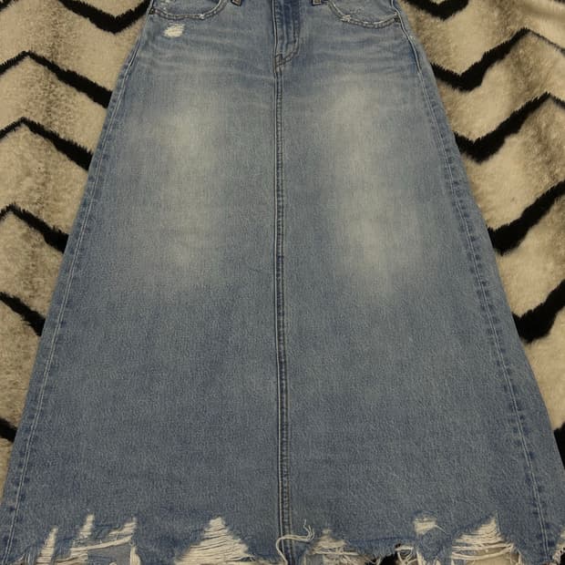 [S]로데오크라운스 맥시 롱 데님 스커트/연청