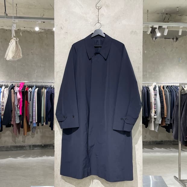 캡틴 션샤인 다크 네이비 클래식 히든 버튼 폴리에스터 코트