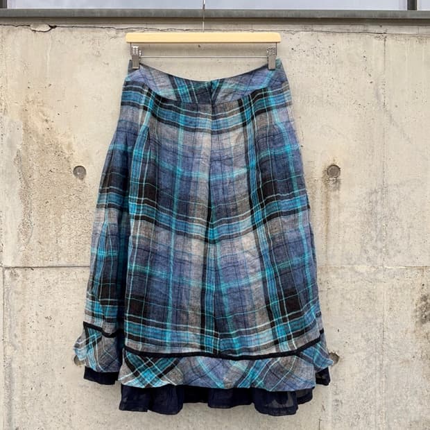 Japanese Blue Check Skirt