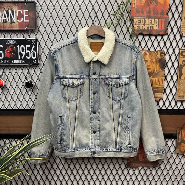리바이스 타입 3 쉐르파 연청 데님 트러커 자켓