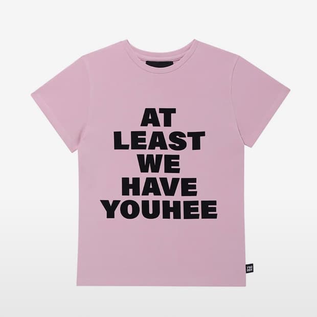 유희LETTERING T-SHIRT PINK