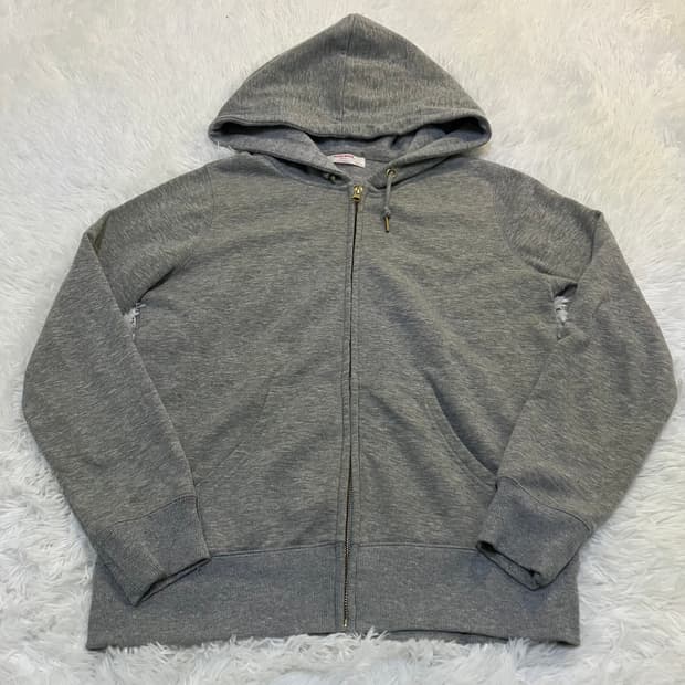빈티지 골드 지퍼 그레이 후드 집업 808 y2k 스트릿 갸루 펑키 일본