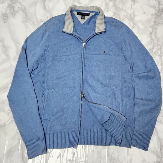 XL 타미힐피거 니트 집업 자켓