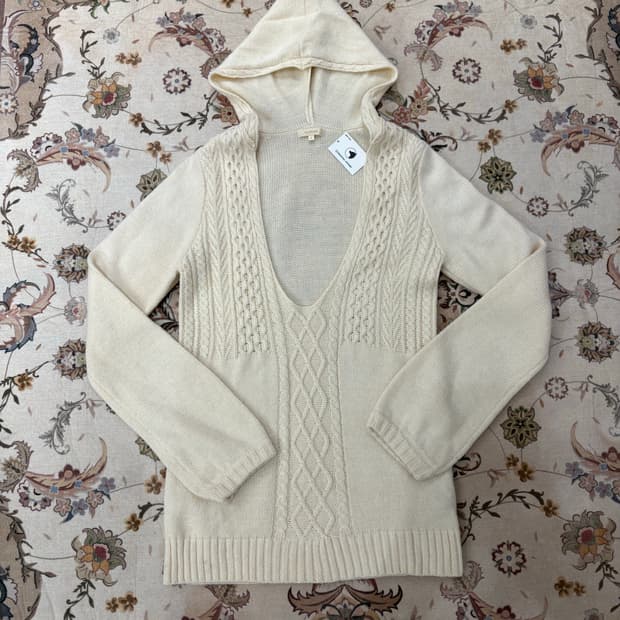 hushush 모리 케이블 니트후디