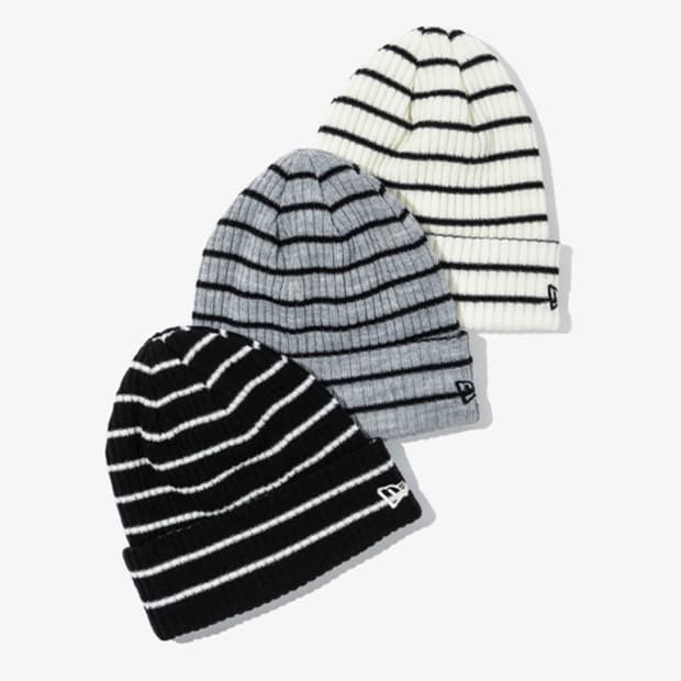 STRIPE RIB CUFF BEANIE, 2021 뉴에라 비니