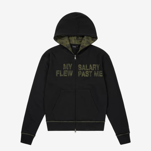 아캄 후드집업 Contrast Patch Zip-Up Hoodie (Bl