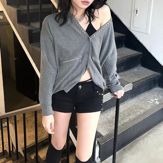 히스테릭글래머 스터드 가디건