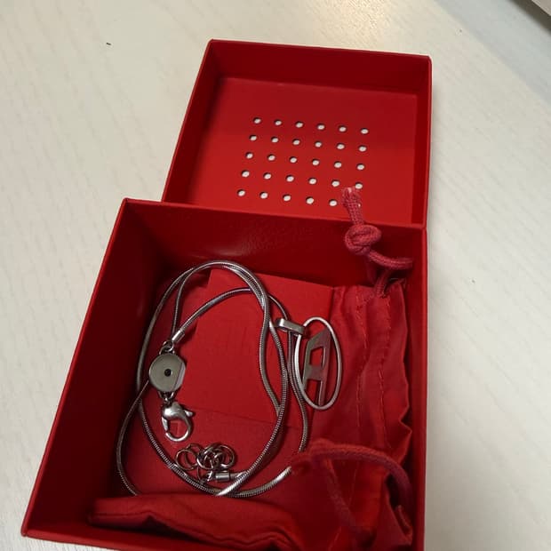 디젤 스테인리스 스틸 팬던트 네클리스 실버