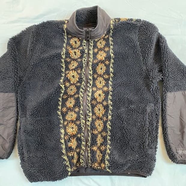 스투시 x 노마 자카드 딥파일 플리스 자켓