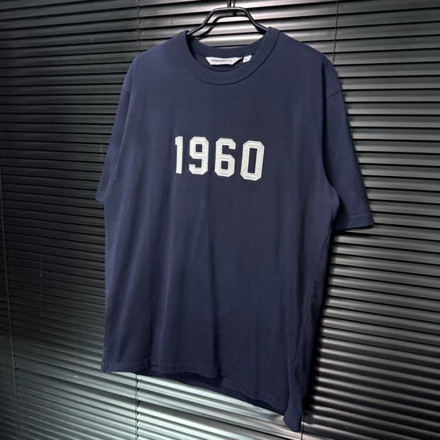 유니폼브릿지 1960 패치 자수 반팔 티 워크웨어 네이비 남색 아메카지 