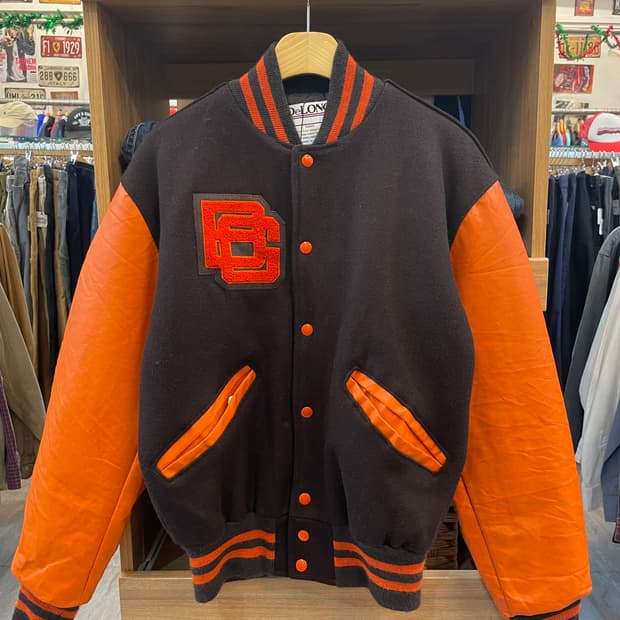 USA 빈티지 레더 바시티자켓 B52