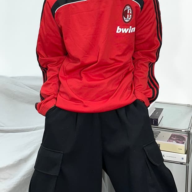 아디다스 08-09 AC 밀란 트레이닝탑 져지 XL