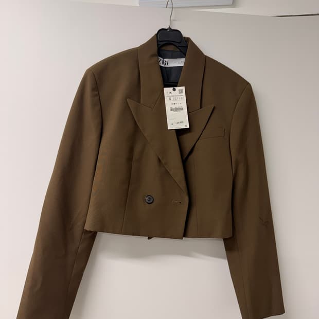 자라 브라운 크롭 자켓 S (새상품)