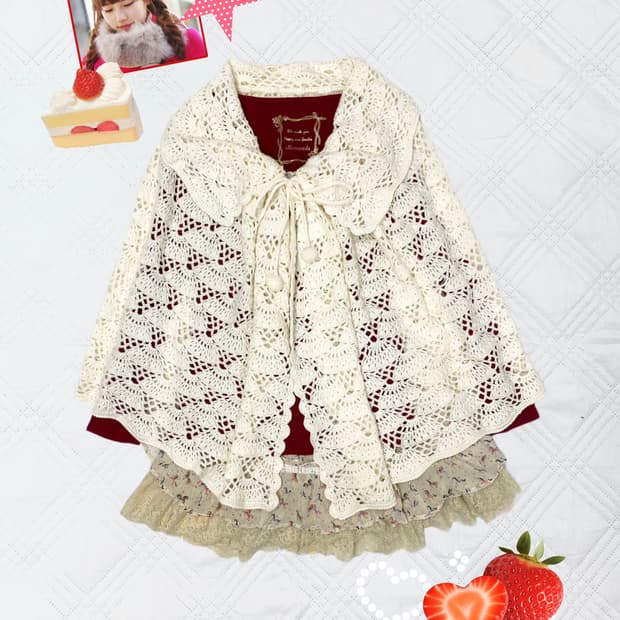 ꒰ঌ 딸기 케이크 🍰 케이프 세트 ໒꒱