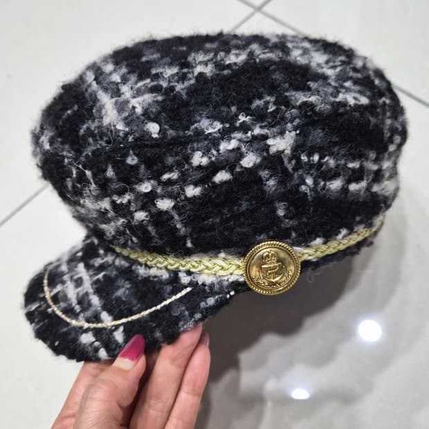 트위드 여성 모자 