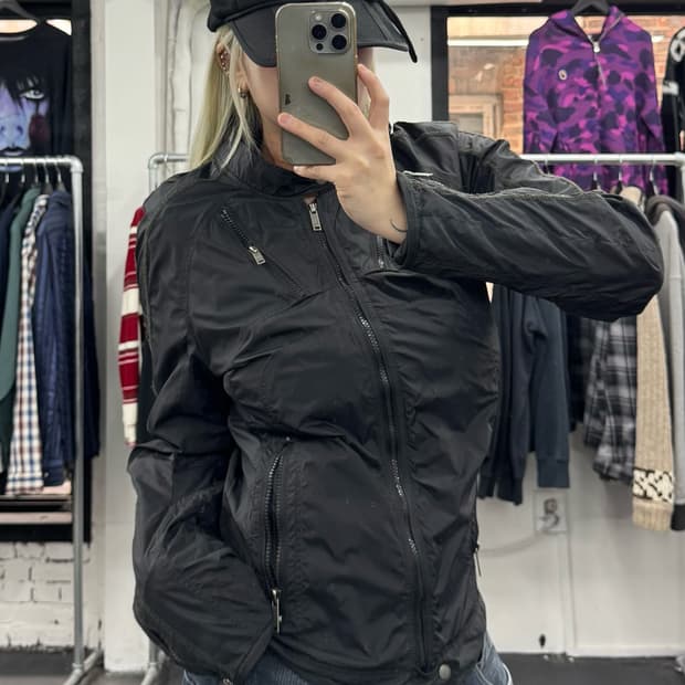 디젤 넥버튼 나일론 바이커 자켓