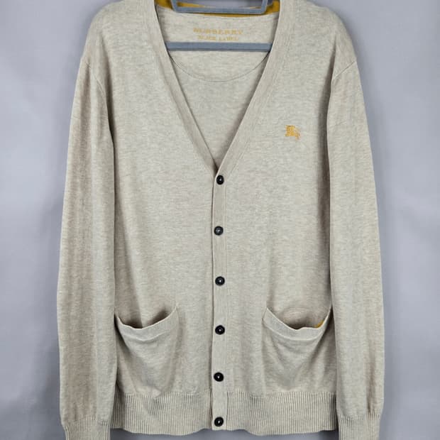 [무료배송]버버리 블랙라벨 3 (100-105) 남성 브이넥 가디건 정품