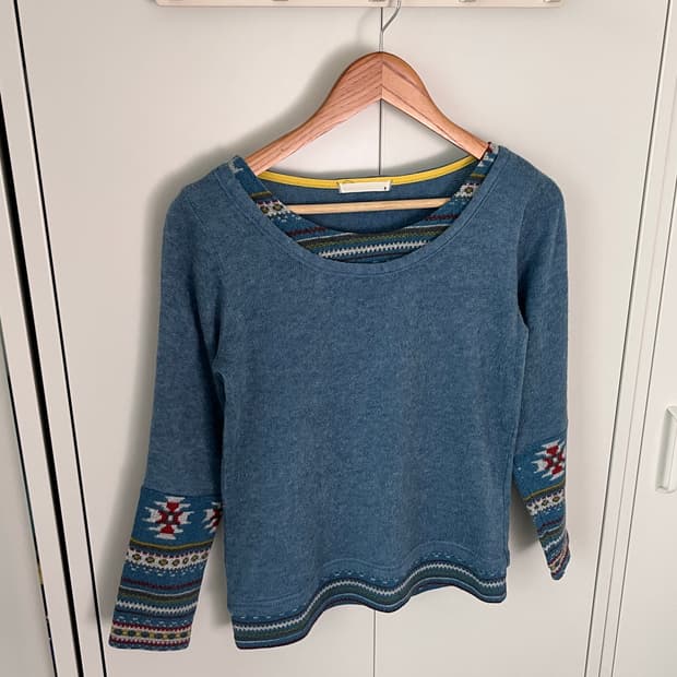 Vintage 하구미 패턴 레이어드 롱 슬리브