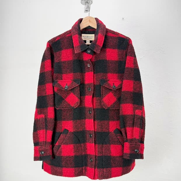 데님 앤 서플라이 랄프 로렌 체스보드 투포켓 울 셔츠 자켓