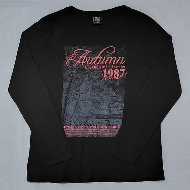 ZEKY 오텀 그래픽 롱 슬리브 티셔츠 (사이즈 M)