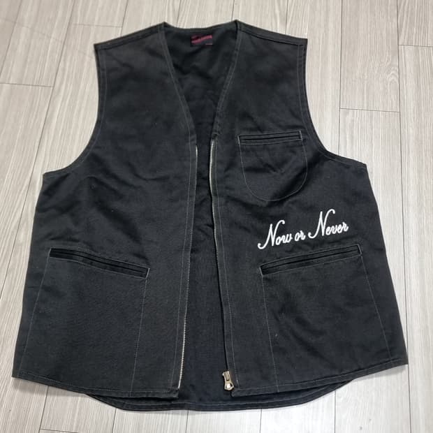 니들워크 워크웨어 블랙 조끼 자켓 Now or Never(L)