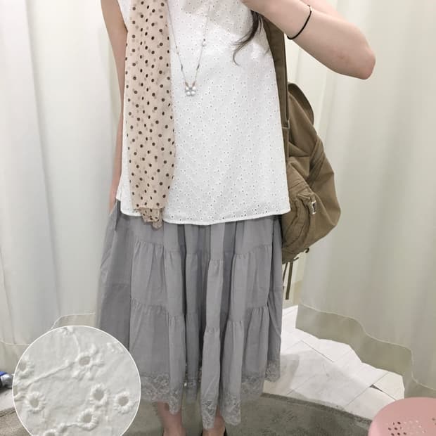 MOUSSY punching lace blouse