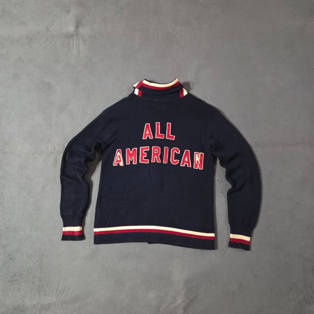 폴로 올아메리칸 피마코튼 숄 카라 가디건 M