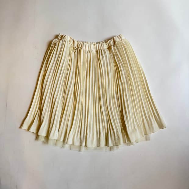Ivory Pleated Mini Skirt