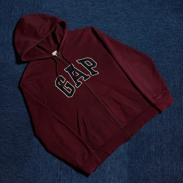 GAP 갭 버건디 후드집업 