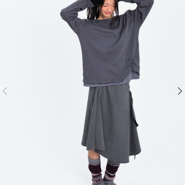 오운서 스트라이프 랩 미디스커트 택 달린 새거