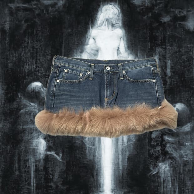 Edwin fur trimming skirt 퍼스커트
