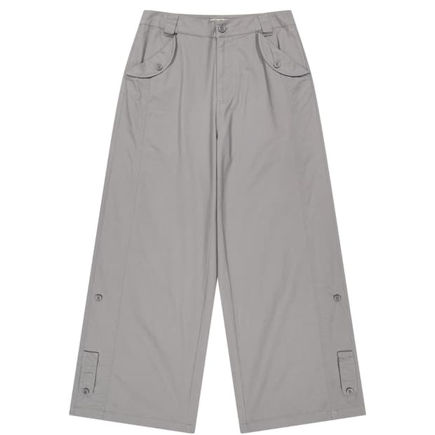 코이세이오 워시드 버튼 탭 팬츠 그레이