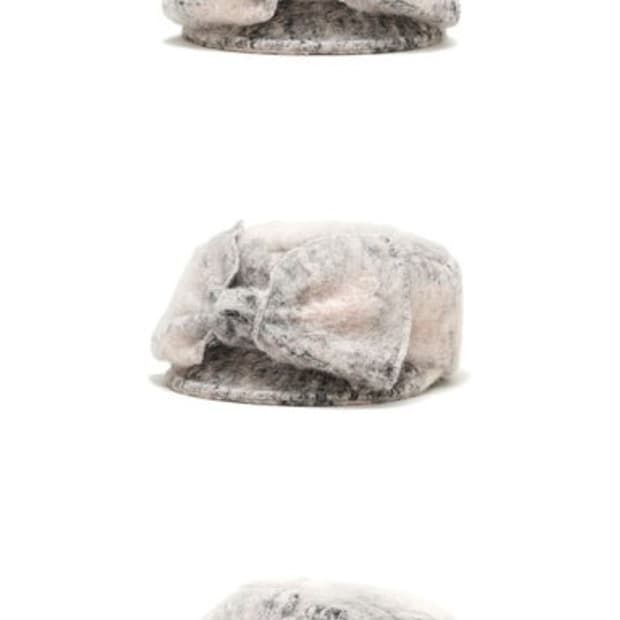 어썸니즈 리본 벨보이캡 스노우 핑크