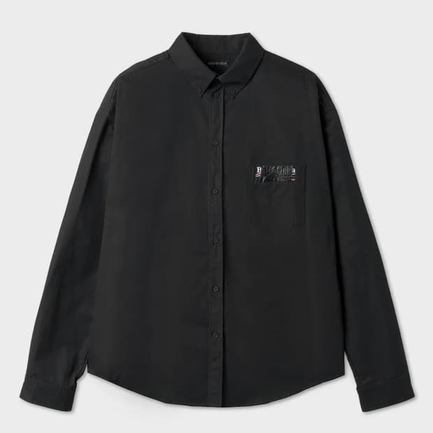 발렌시아가 개퍼 웨이브 로고 셔츠 M