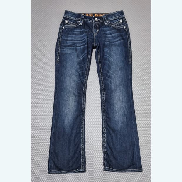 락리바이벌 엘레나 부츠컷진 데님 청바지
