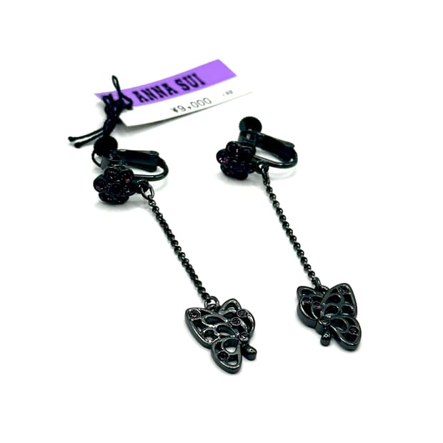 Annasui black butterfly ear clip
