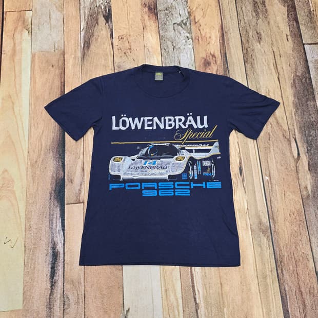 Vintage 80s JERZEES BY RUSSELL 포르쉐레이싱티셔츠